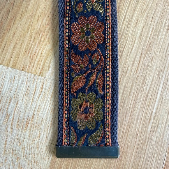 canvas & embroidered adjustable ring belt guitar strap style boho vibe - Picture 4 of 8